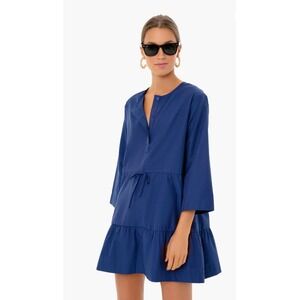 Tuckernuck Pomander Place Lucy Dress XXL Navy Blue Cotton Blend Tiered